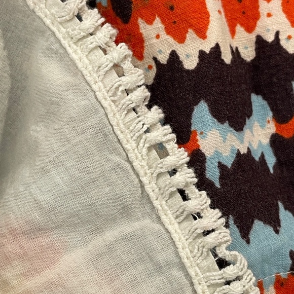 Anthropologie Porridge Women's Brown Orange Blue A-line Cotton Skirt Duo Pattern - Picture 4 of 7